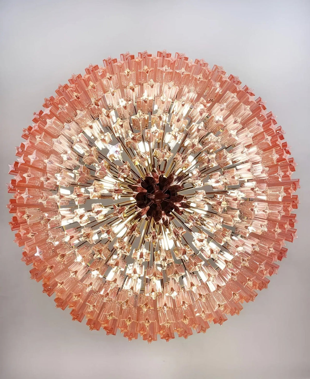 Celelaria Kronleuchter rosa Glasprismen geometrisch