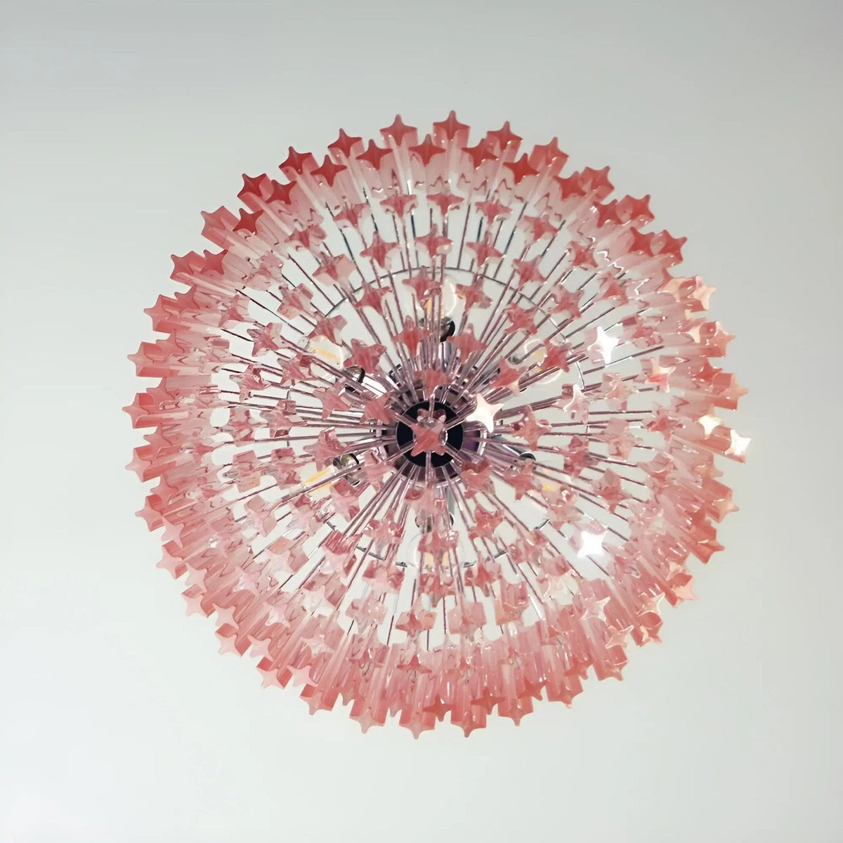 Celelaria Kronleuchter rosa Glasprismen geometrisch