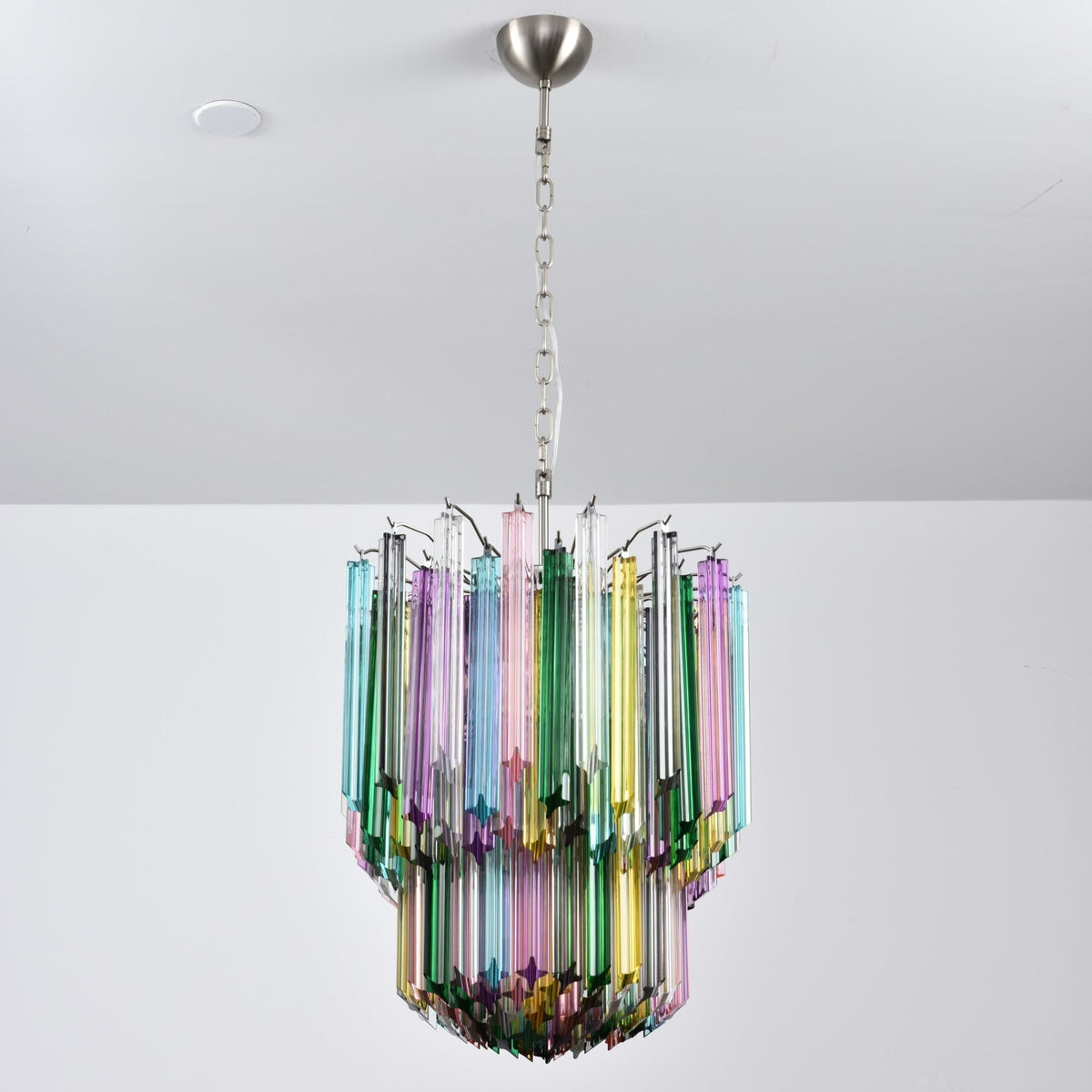Celorelle Kronleuchter aus Murano-Glas in Mehrfarbigem Prismen-Design