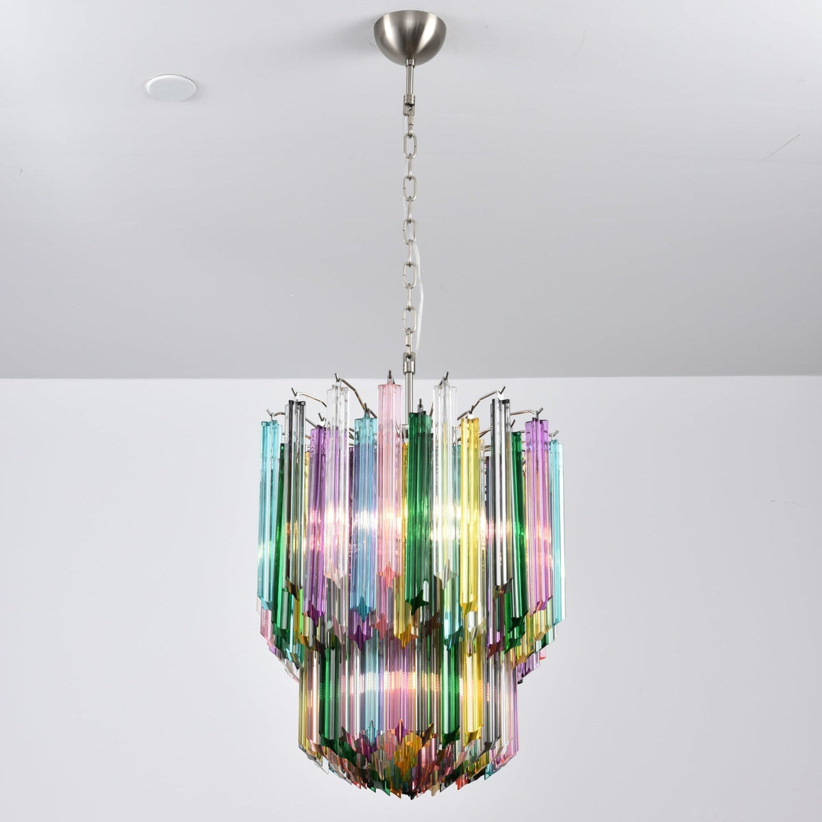 Celorelle Kronleuchter aus Murano-Glas in Mehrfarbigem Prismen-Design