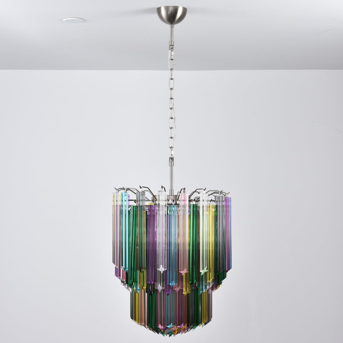 Celorelle Kronleuchter aus Murano-Glas in Mehrfarbigem Prismen-Design