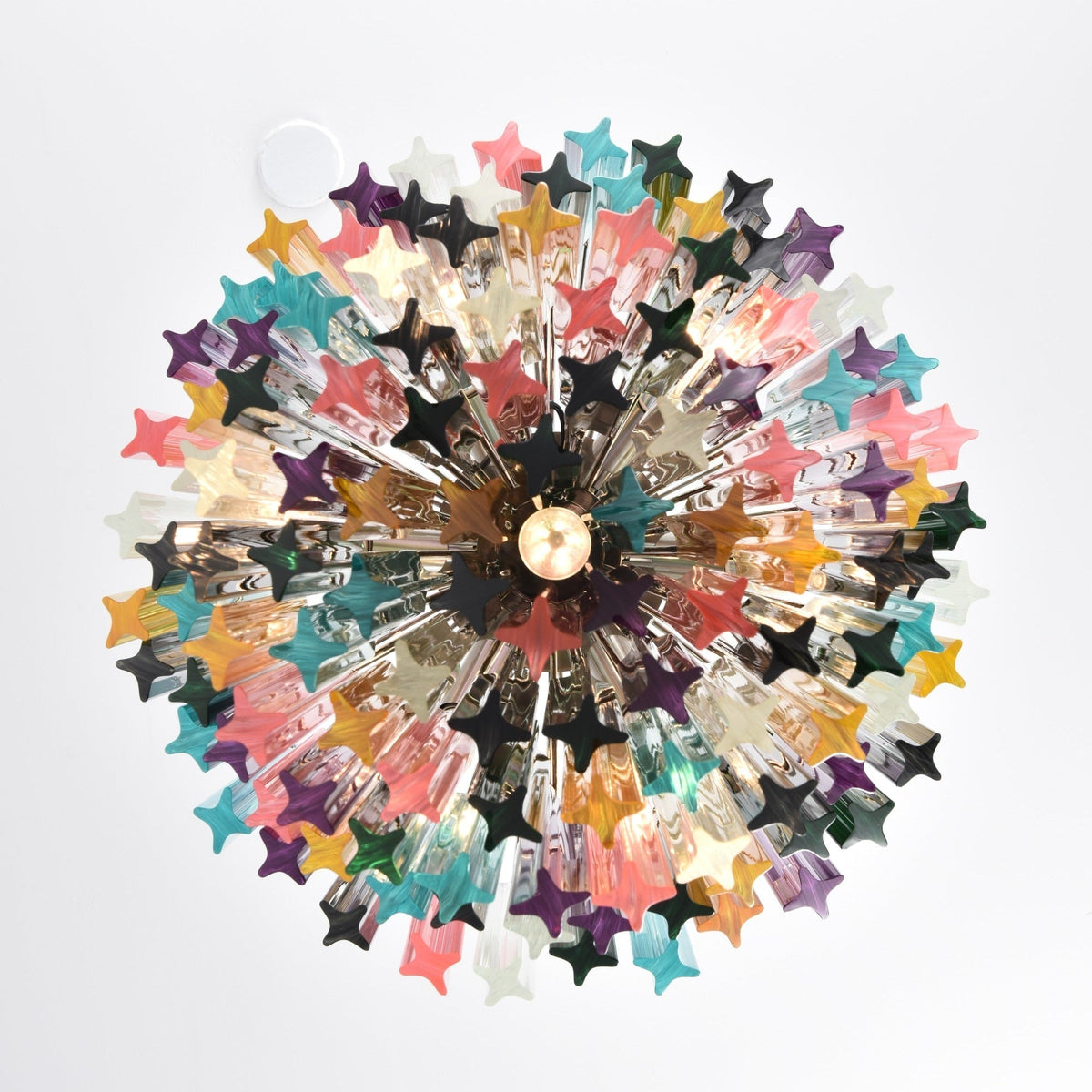 Celorelle Kronleuchter aus Murano-Glas in Mehrfarbigem Prismen-Design