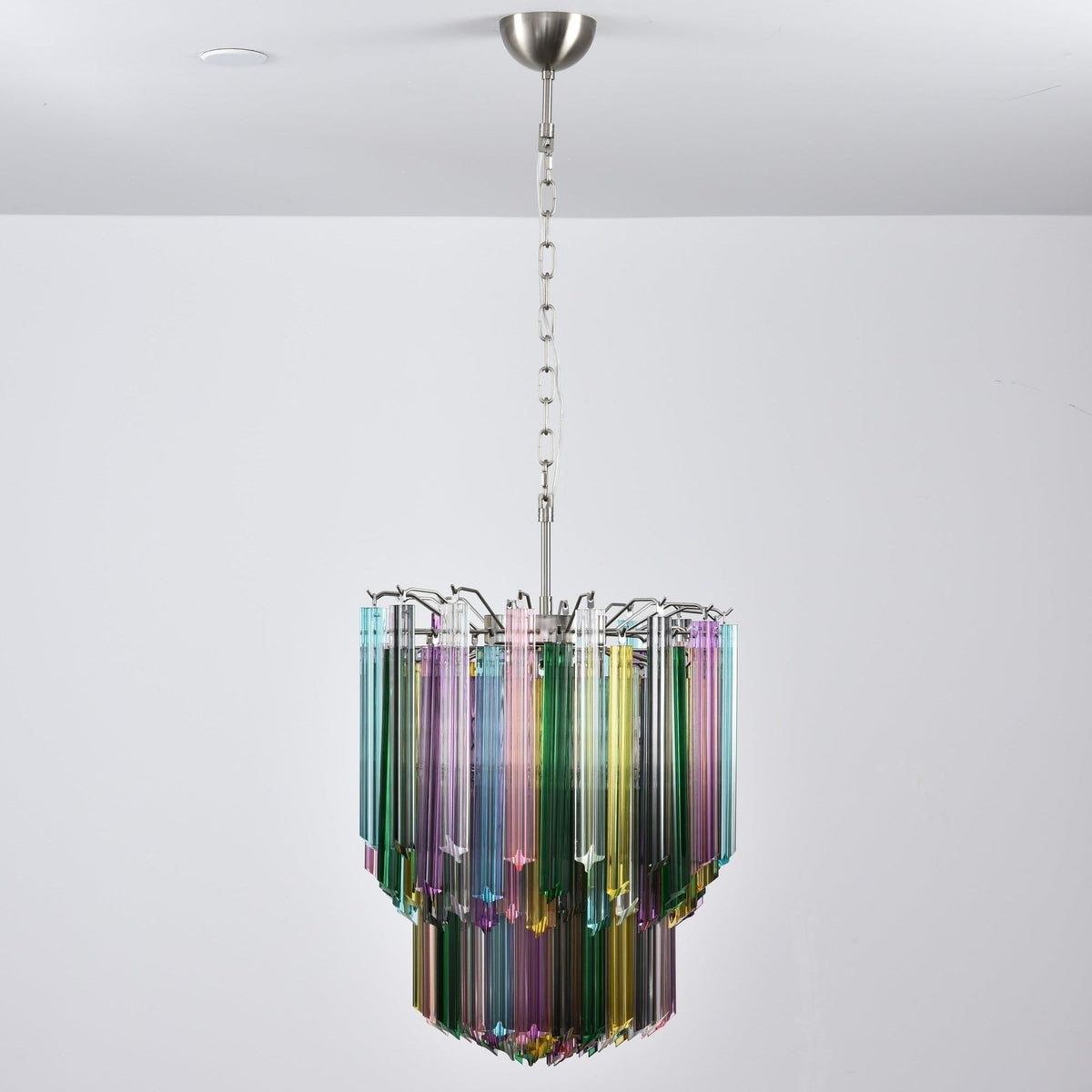 Celorelle Kronleuchter aus Murano-Glas in Mehrfarbigem Prismen-Design