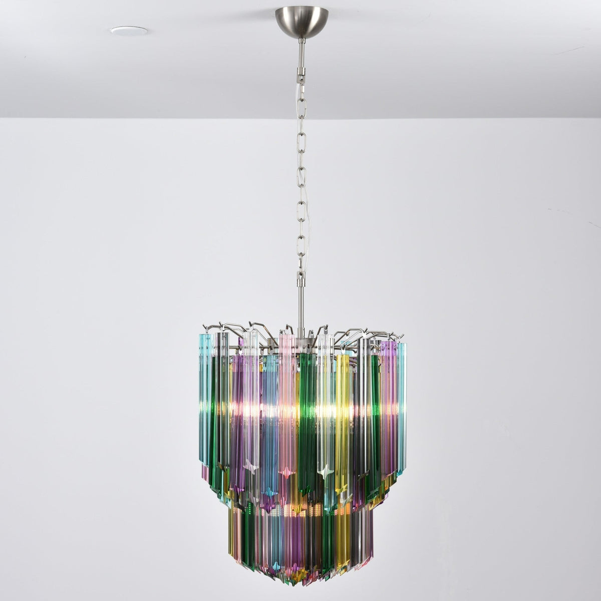 Celorelle Kronleuchter aus Murano-Glas in Mehrfarbigem Prismen-Design