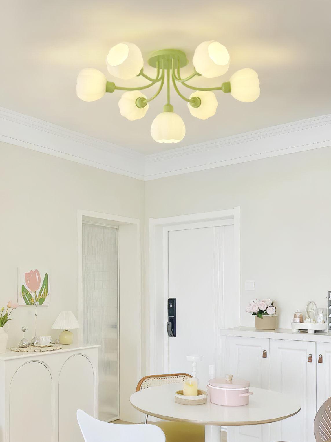 Zenorarae Elegance Matcha-Glas-Deckenleuchte