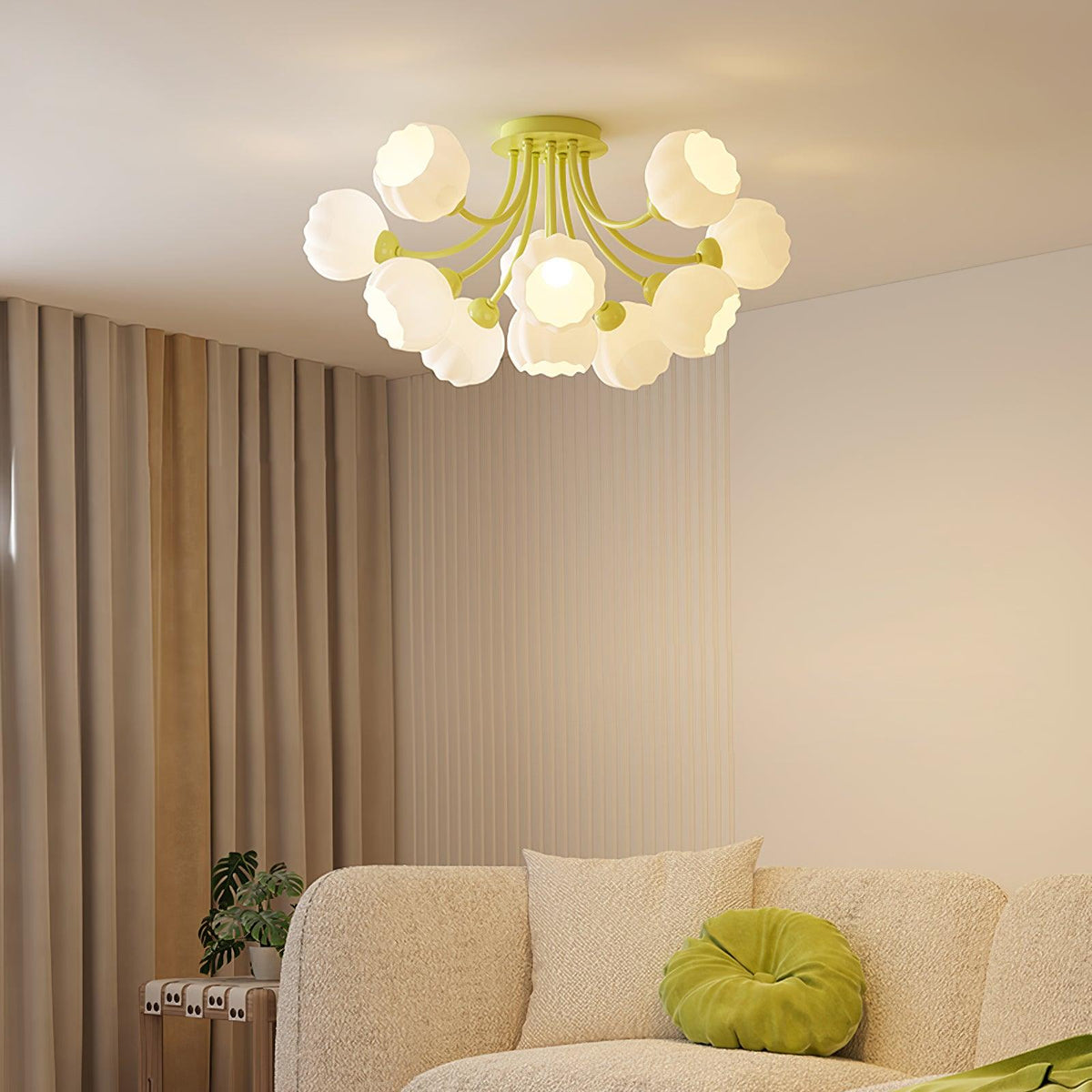 Zenorarae Elegance Matcha-Glas-Deckenleuchte