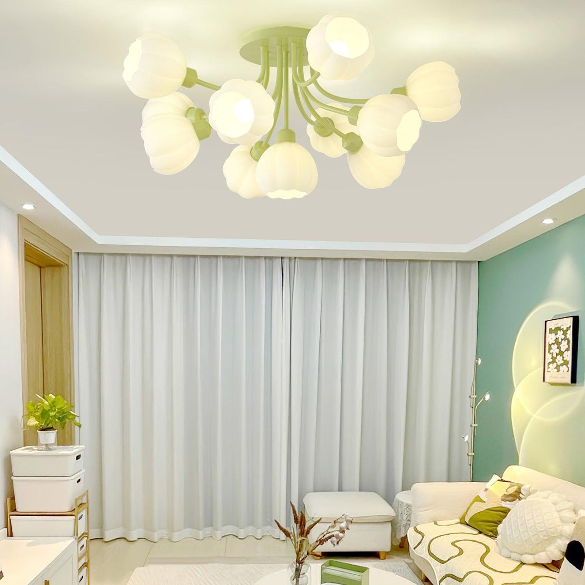 Zenorarae Elegance Matcha-Glas-Deckenleuchte