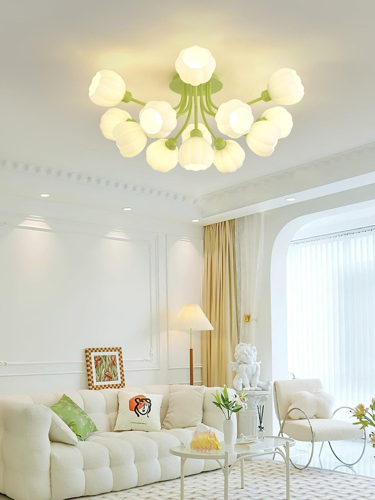 Zenorarae Elegance Matcha-Glas-Deckenleuchte