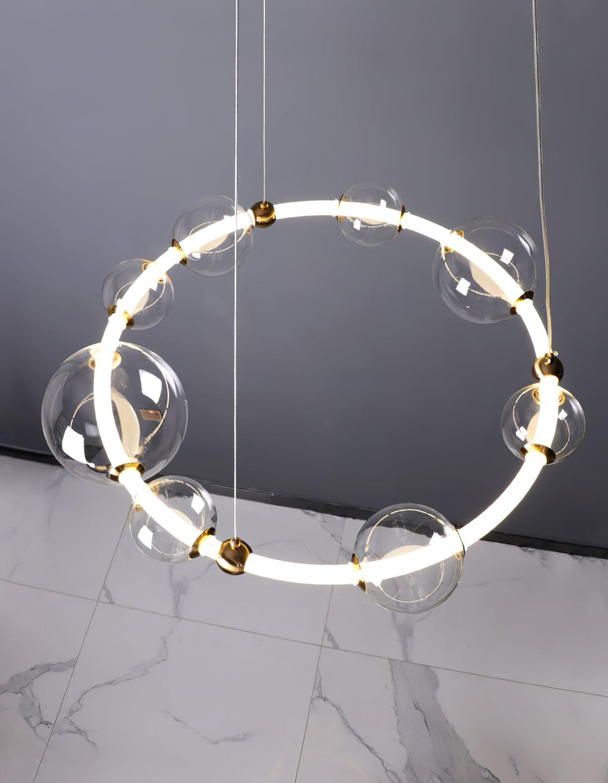Cera Kronleuchter Bubble Klar Ring zeitgenössisch minimalistisch