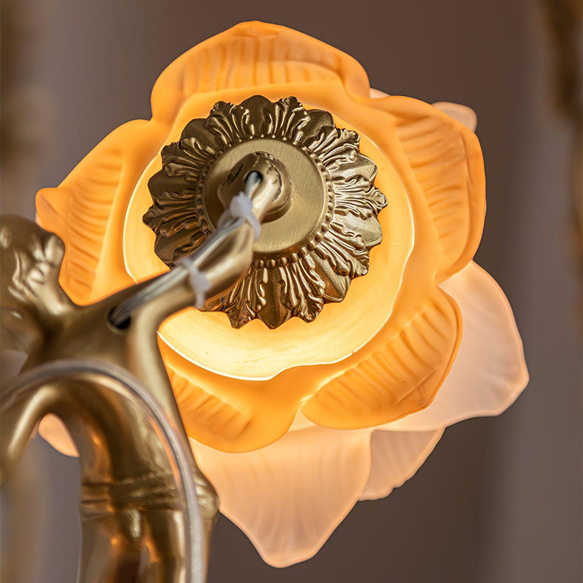 Solisira Kronleuchter Messing Hängeleuchte Blumen Vintage