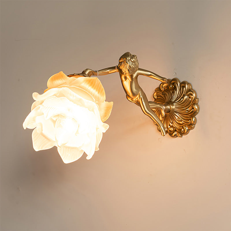 Arque Glas-Rosen-Wandleuchte