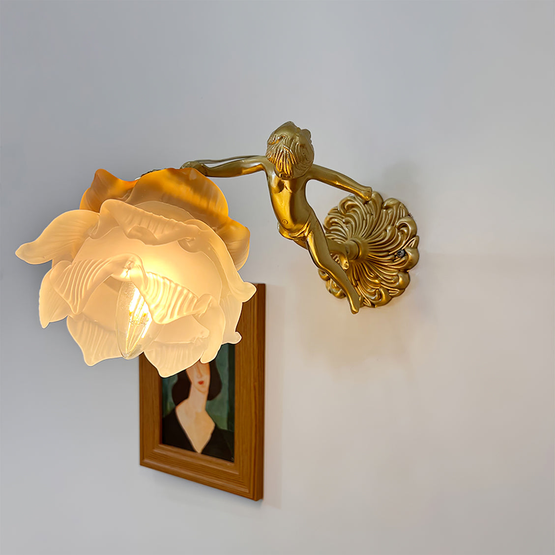 Arque Glas-Rosen-Wandleuchte