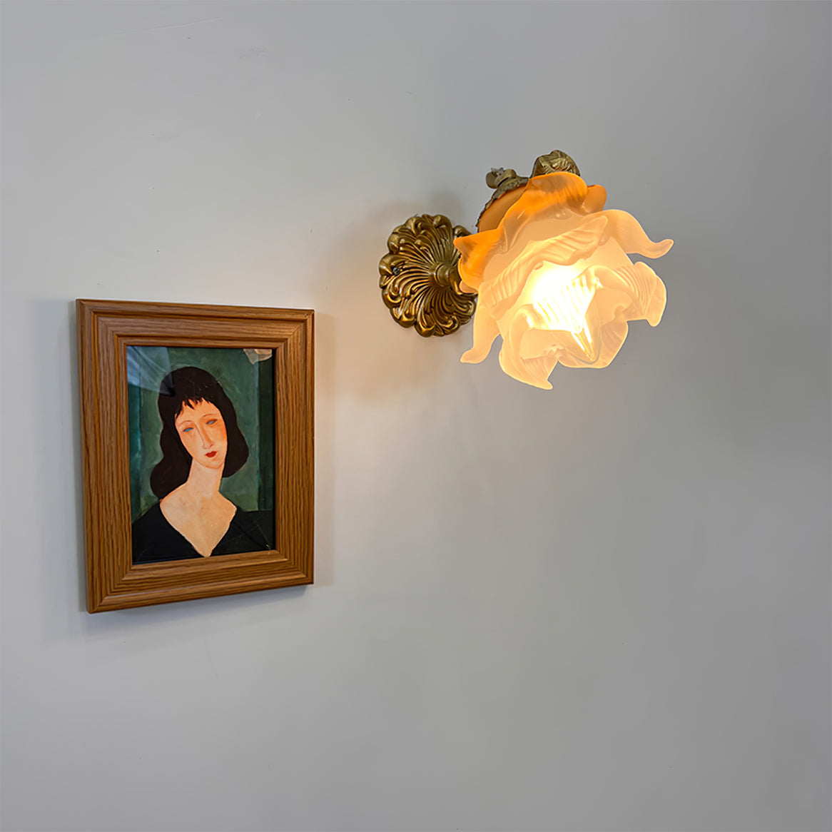 Arque Glas-Rosen-Wandleuchte