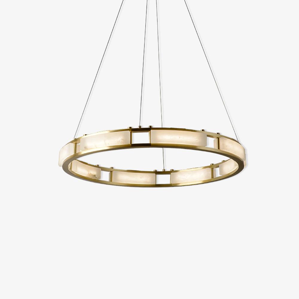 Dythan Minimalistische Pendelleuchte aus Alabaster in Kieselsteinform
