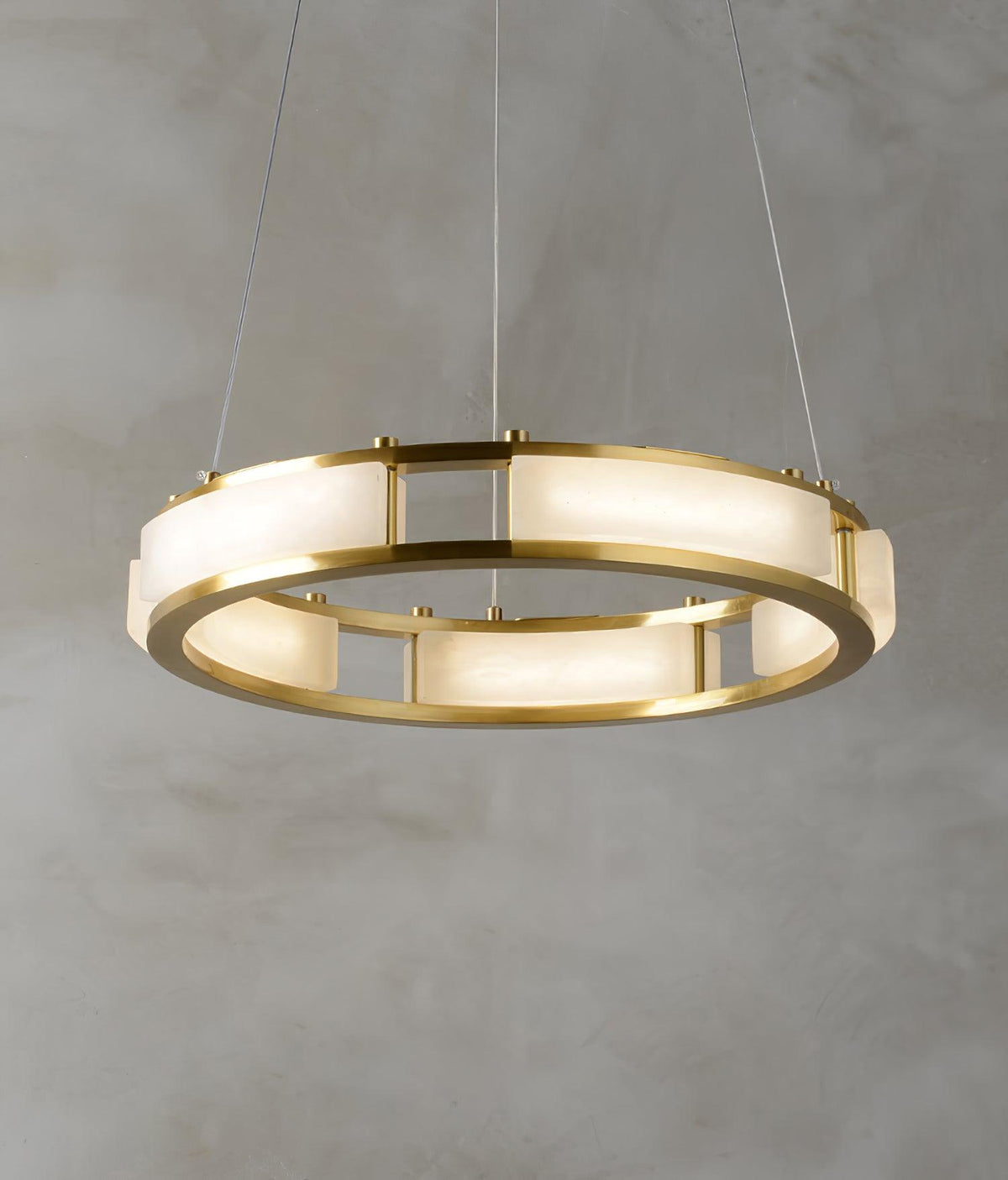 Dythan Minimalistische Pendelleuchte aus Alabaster in Kieselsteinform