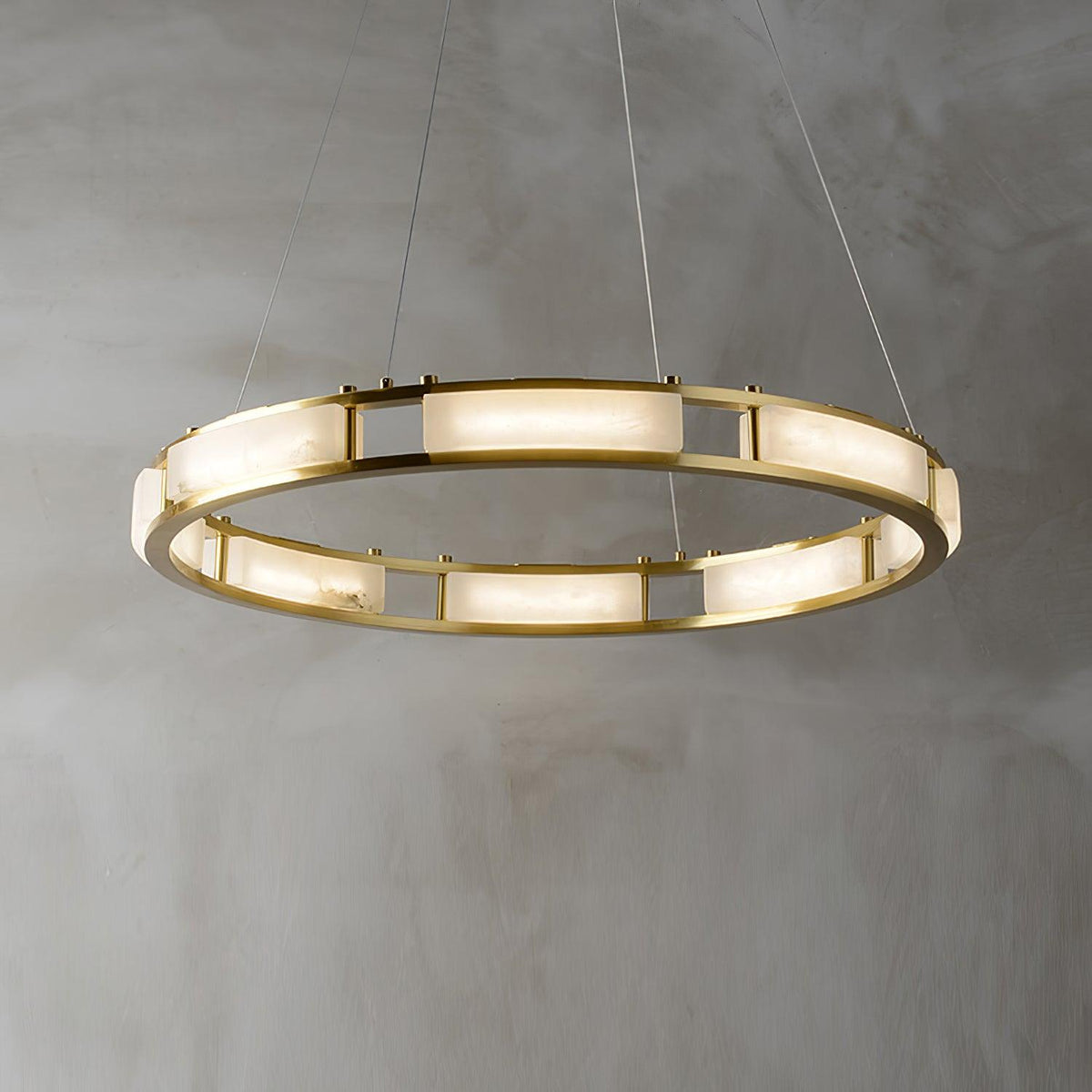 Dythan Minimalistische Pendelleuchte aus Alabaster in Kieselsteinform