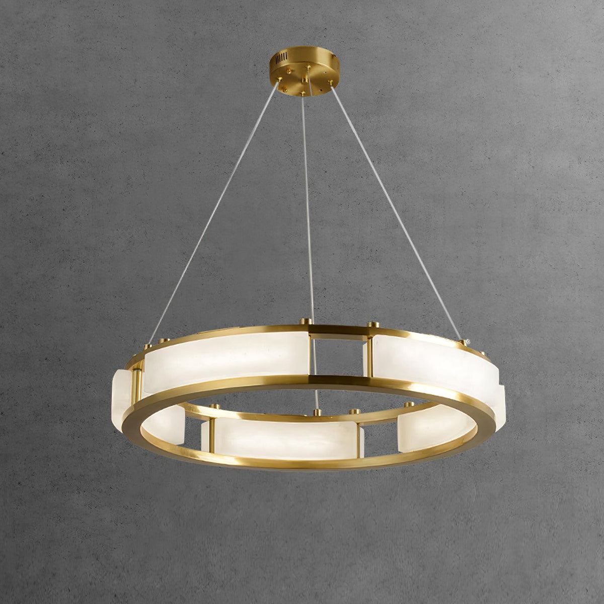 Dythan Minimalistische Pendelleuchte aus Alabaster in Kieselsteinform