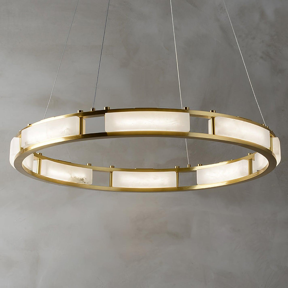 Dythan Minimalistische Pendelleuchte aus Alabaster in Kieselsteinform
