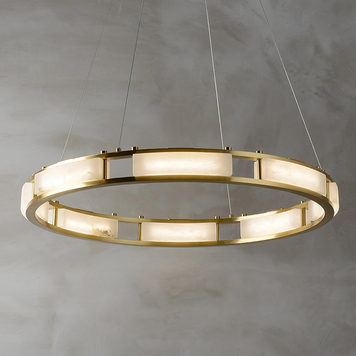Dythan Minimalistische Pendelleuchte aus Alabaster in Kieselsteinform