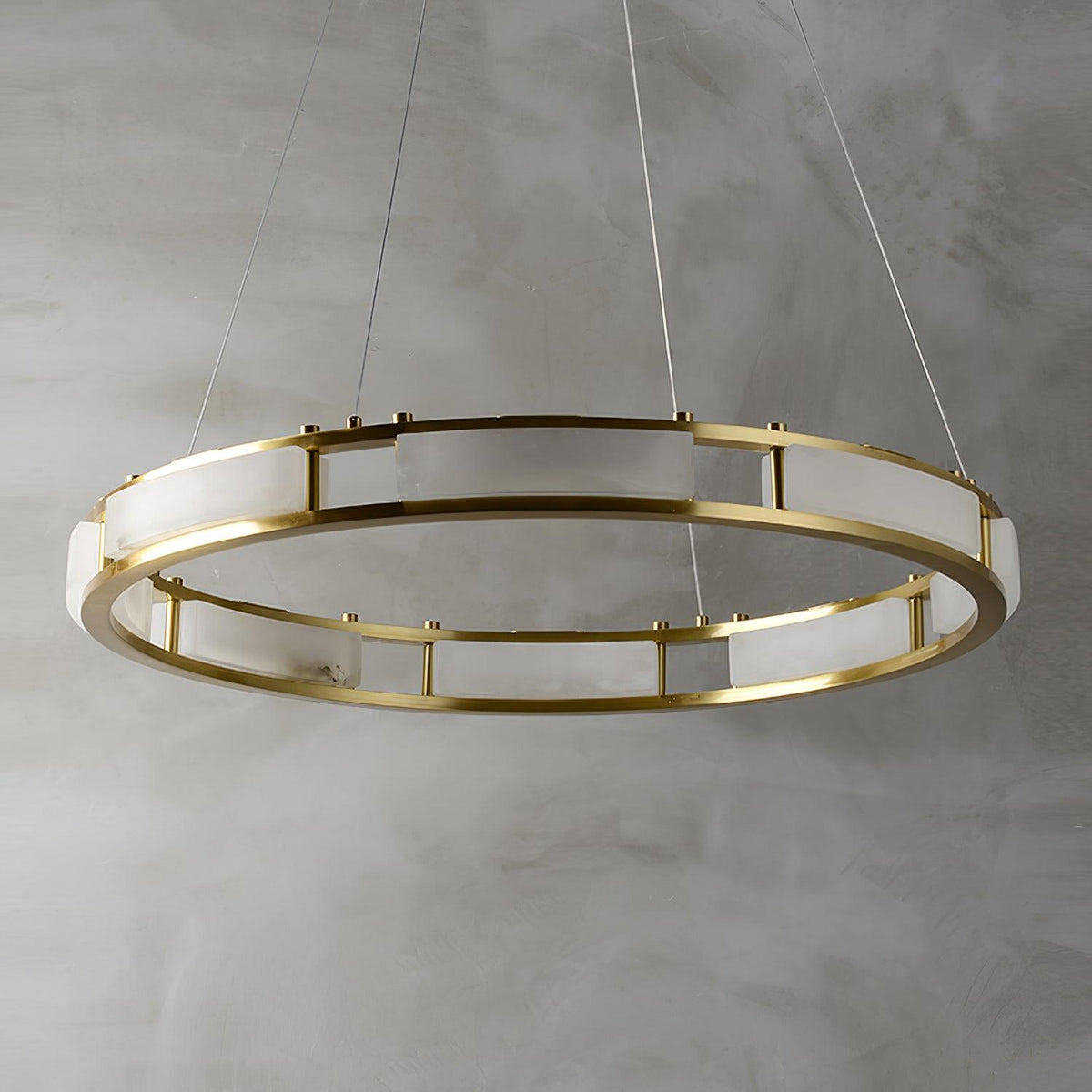 Dythan Minimalistische Pendelleuchte aus Alabaster in Kieselsteinform