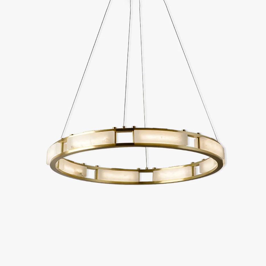 Dythan Minimalistische Pendelleuchte aus Alabaster in Kieselsteinform