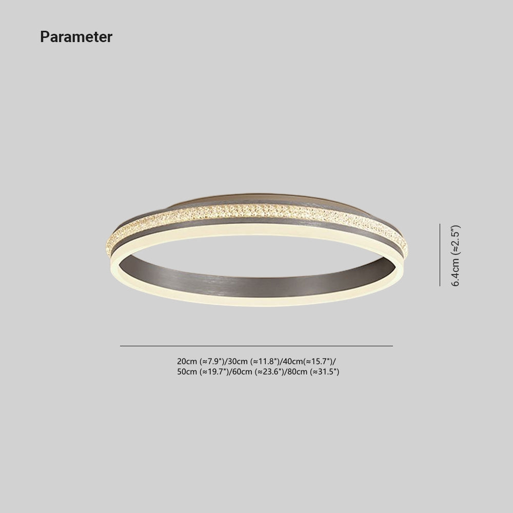 Arisha Modern LED Deckenleuchten Dimmbar Ring Weiß Wohnzimmer Metall