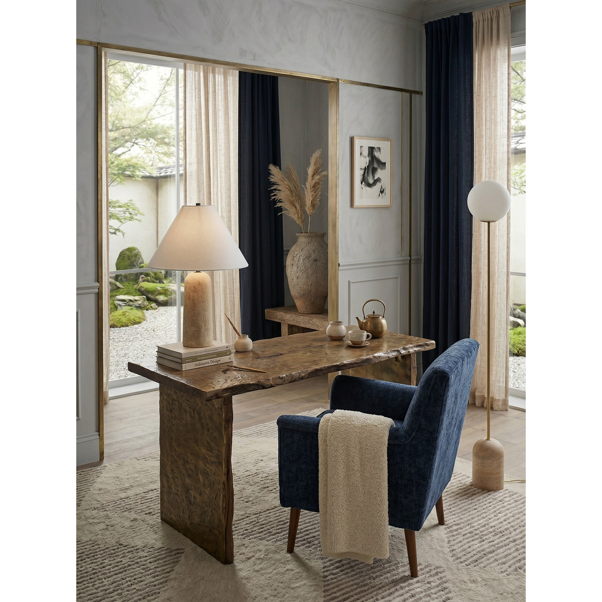 Astere Travertin-Tischleuchte