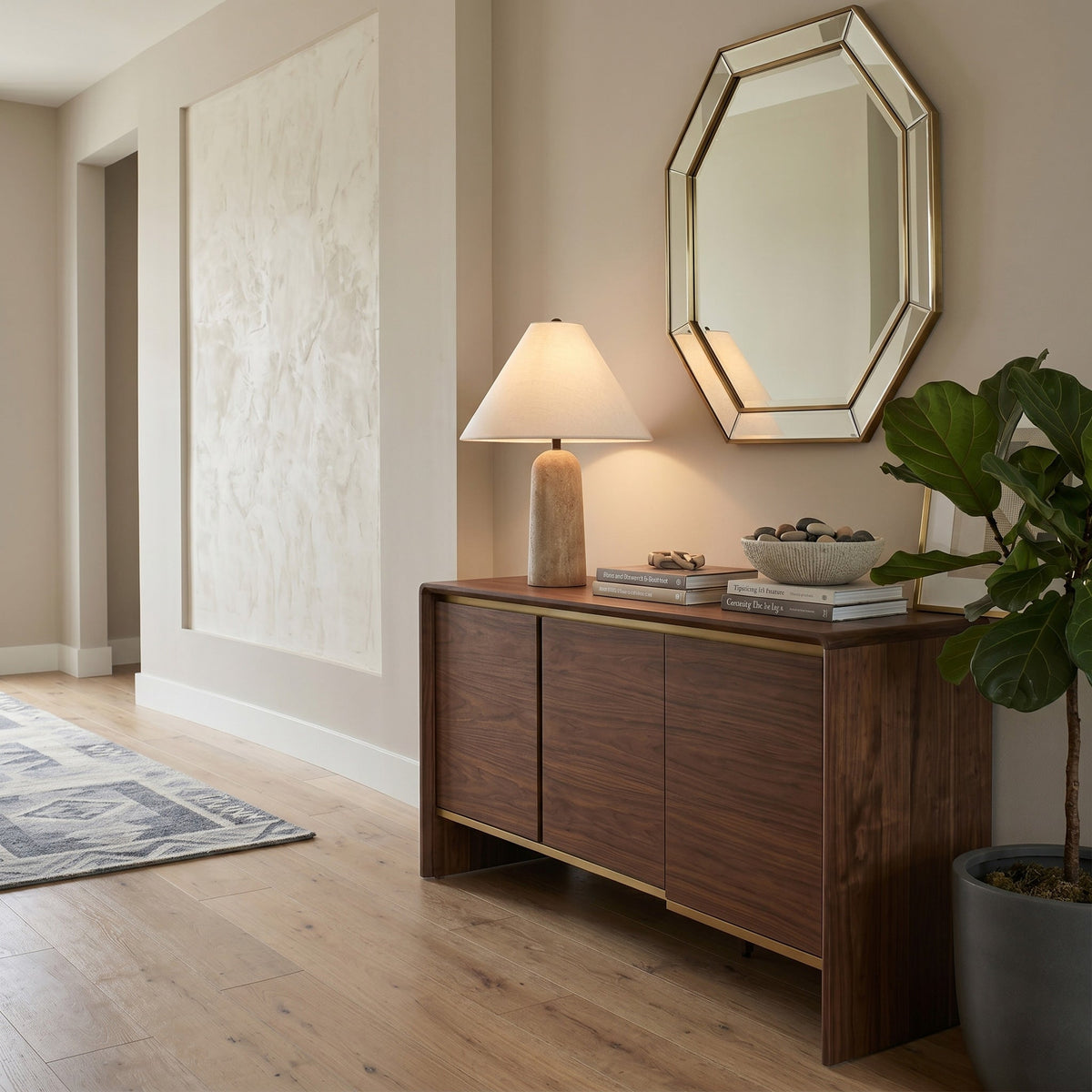 Astere Travertin-Tischleuchte