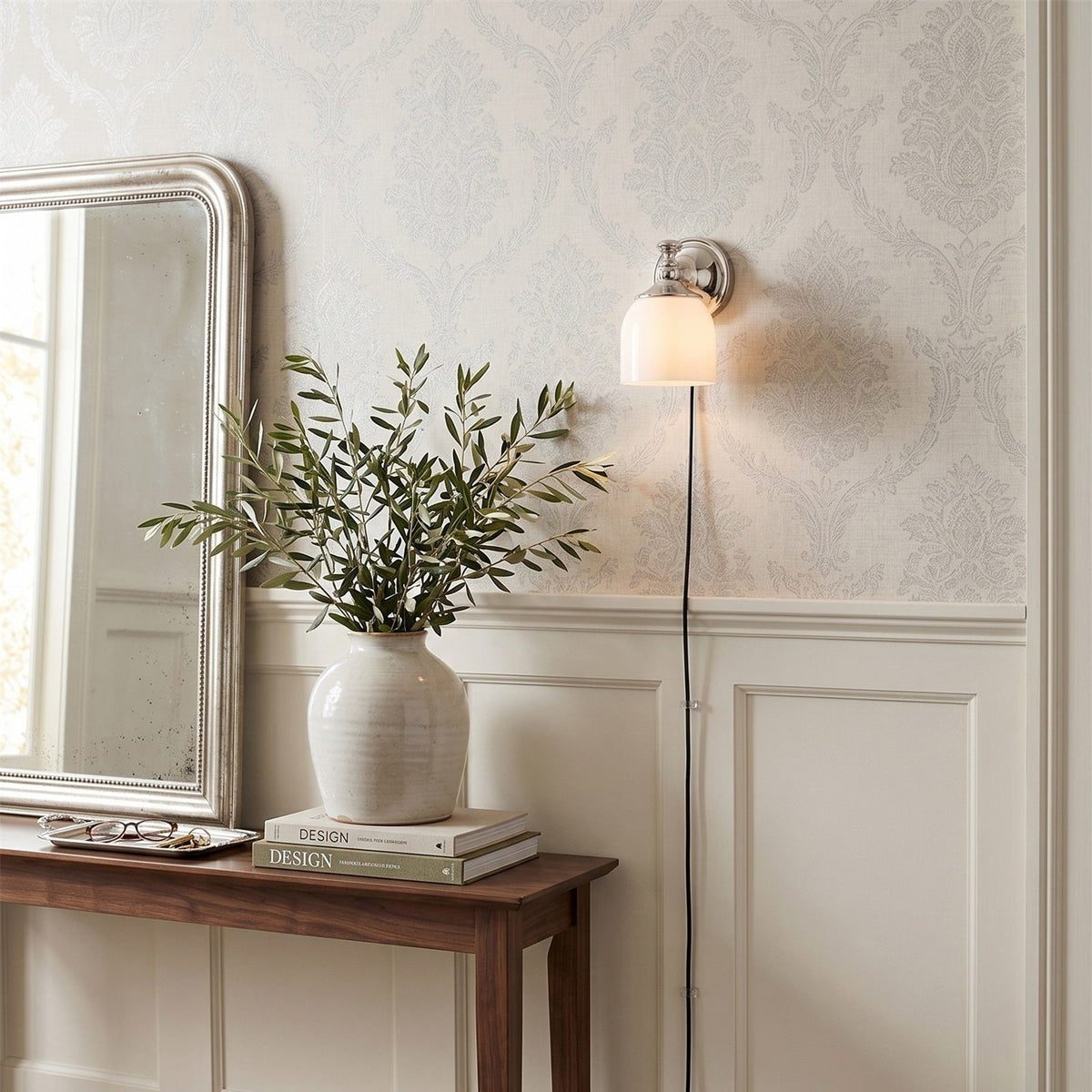 Celiaya Chart-Glas-Wandleuchte mit Stecker