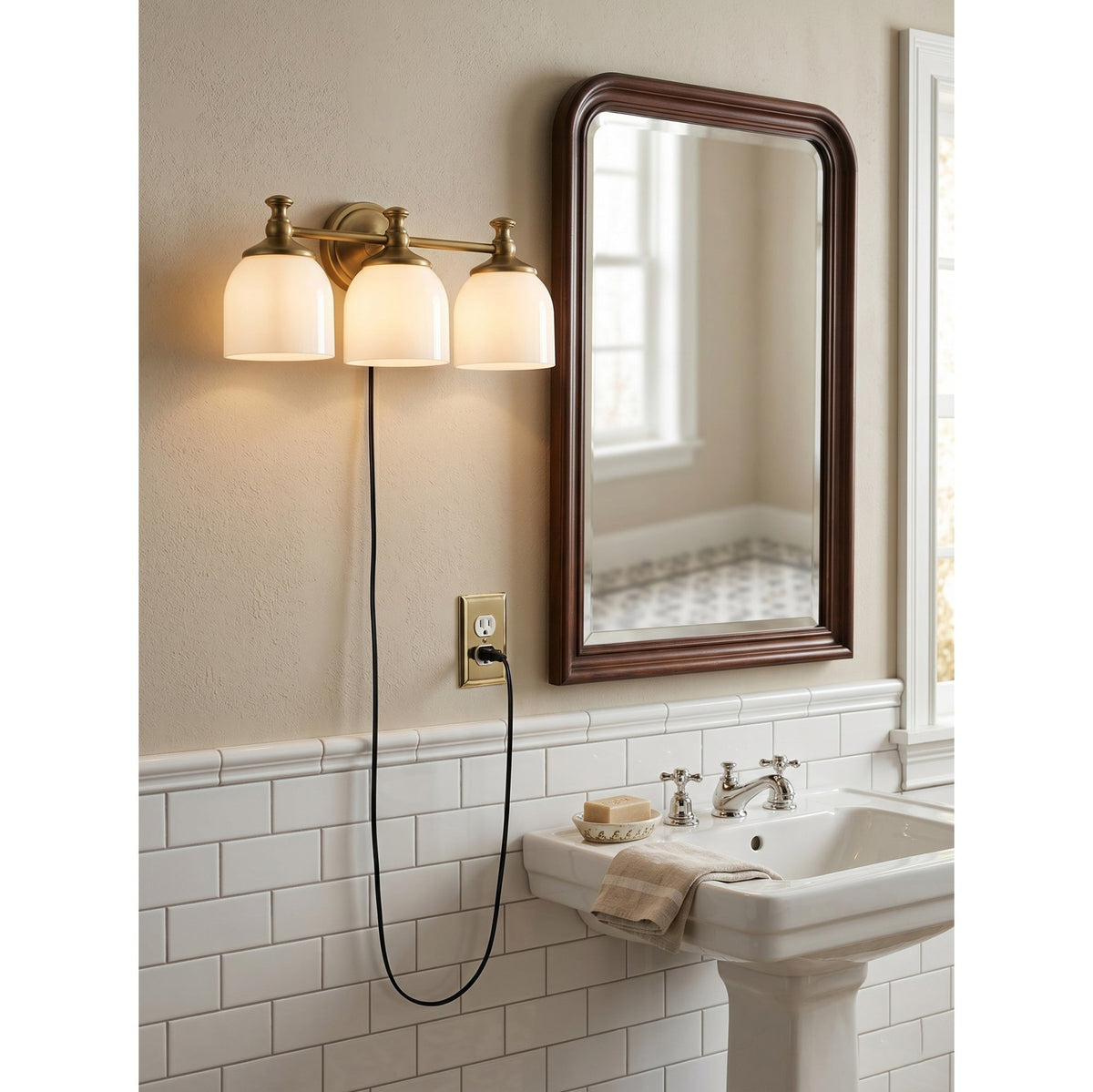Celiaya Chart-Glas-Wandleuchte mit Stecker