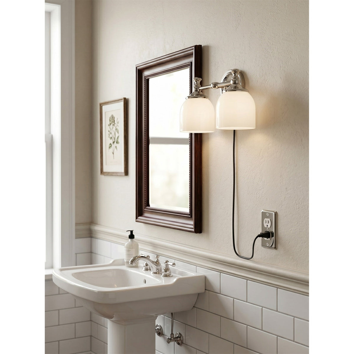 Celiaya Chart-Glas-Wandleuchte mit Stecker