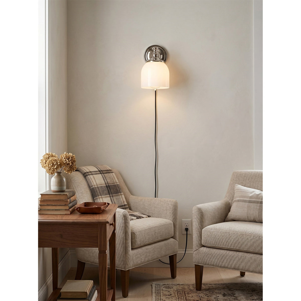 Celiaya Chart-Glas-Wandleuchte mit Stecker