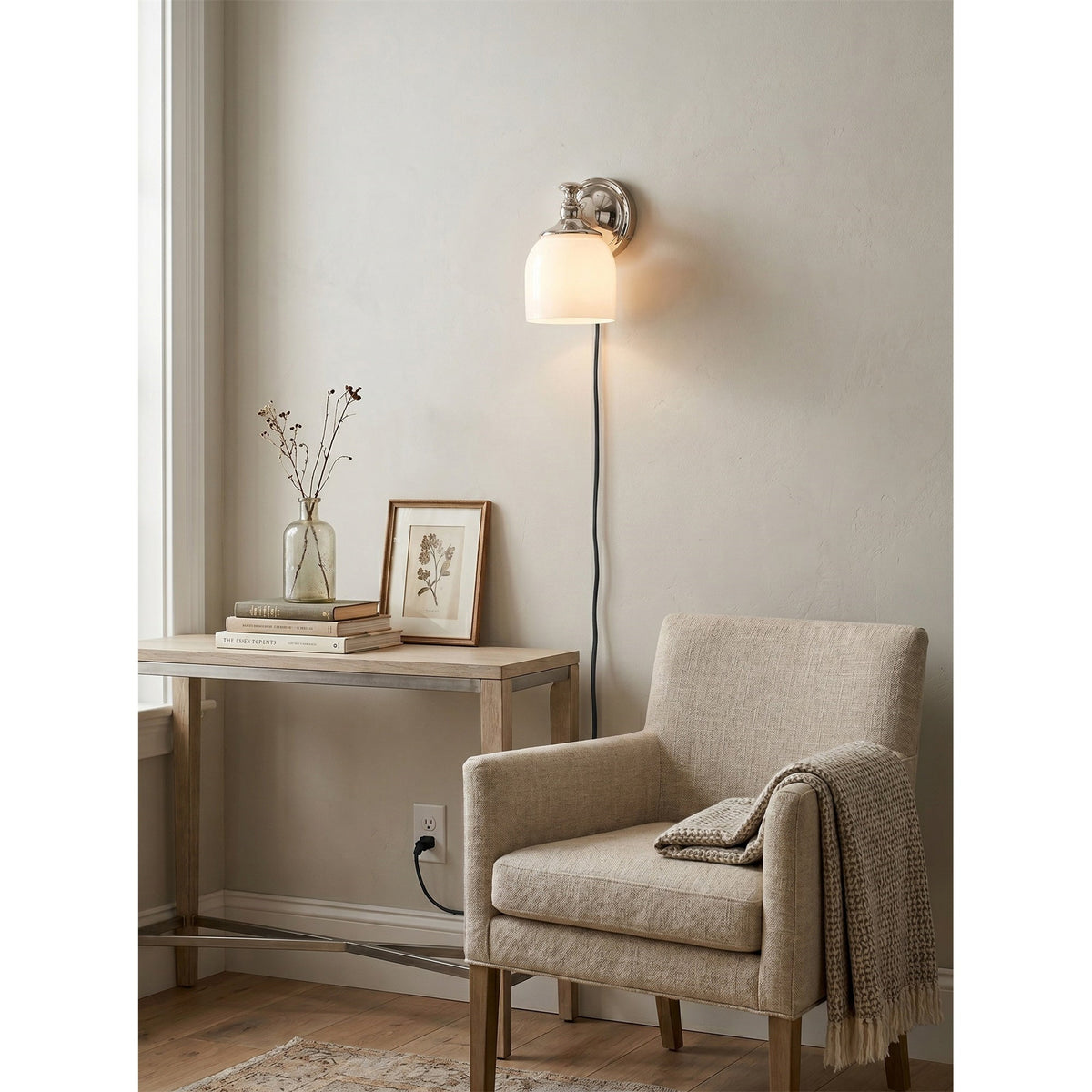 Celiaya Chart-Glas-Wandleuchte mit Stecker