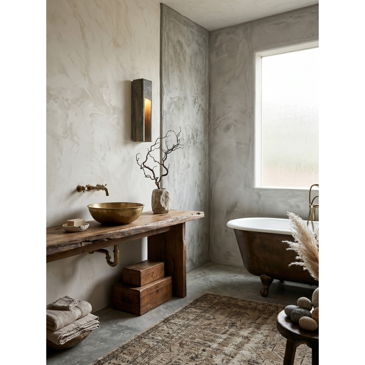 Graziano Travertine Wandleuchte