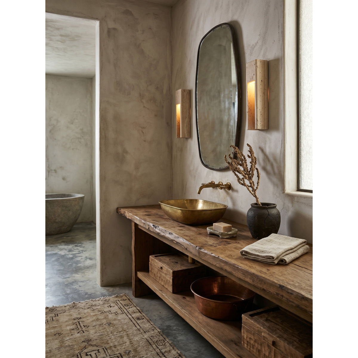 Graziano Travertine Wandleuchte
