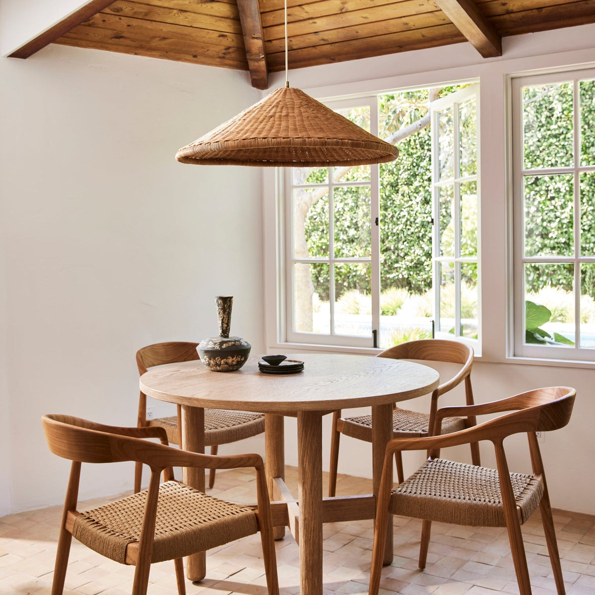 Kasbah Rattan konische Pendelleuchte