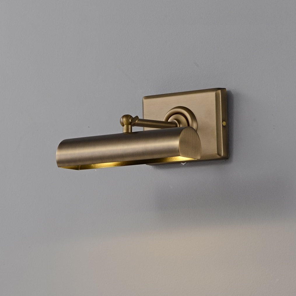 Marquessia Wandleuchte mit verstellbarem Rohr und quadratischem Rückenteil aus Antik-Bronze