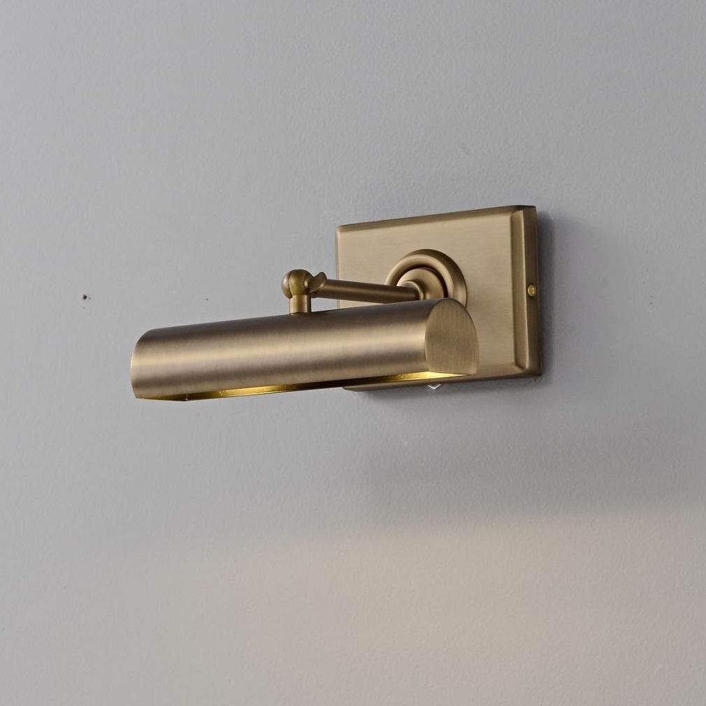 Marquessia Wandleuchte mit verstellbarem Rohr und quadratischem Rückenteil aus Antik-Bronze