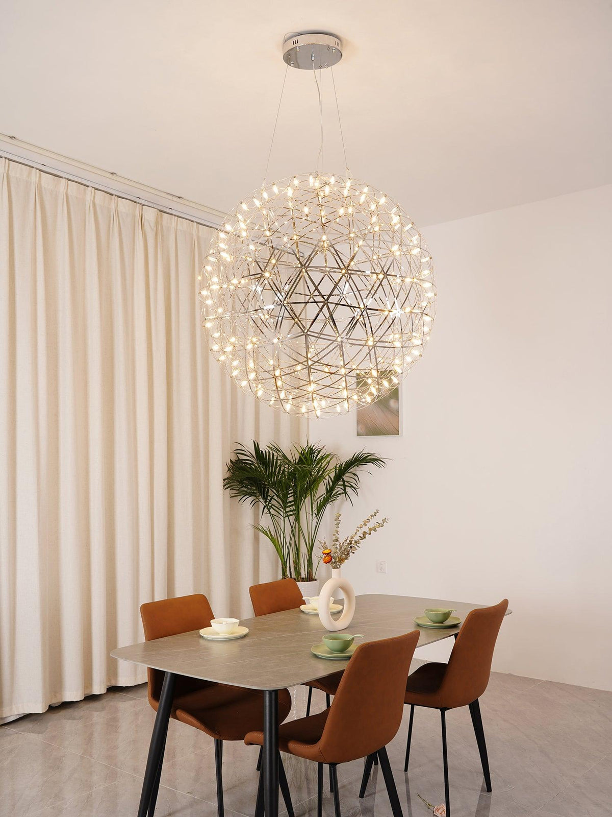 Delcourt Silber Spark Ball Pendelleuchte