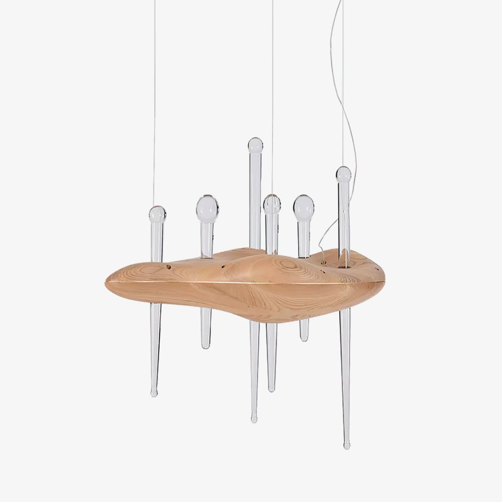 Umare Whimsical Oak Glas Pendelleuchte aus Holz