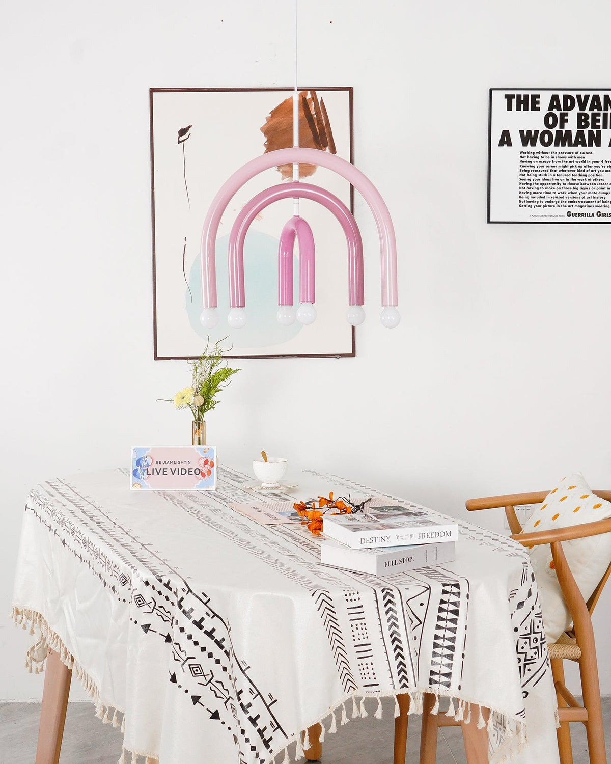 Regenbogen-Modell Metall-Arc-Pendelleuchte für Wohnzimmer und Esszimmer