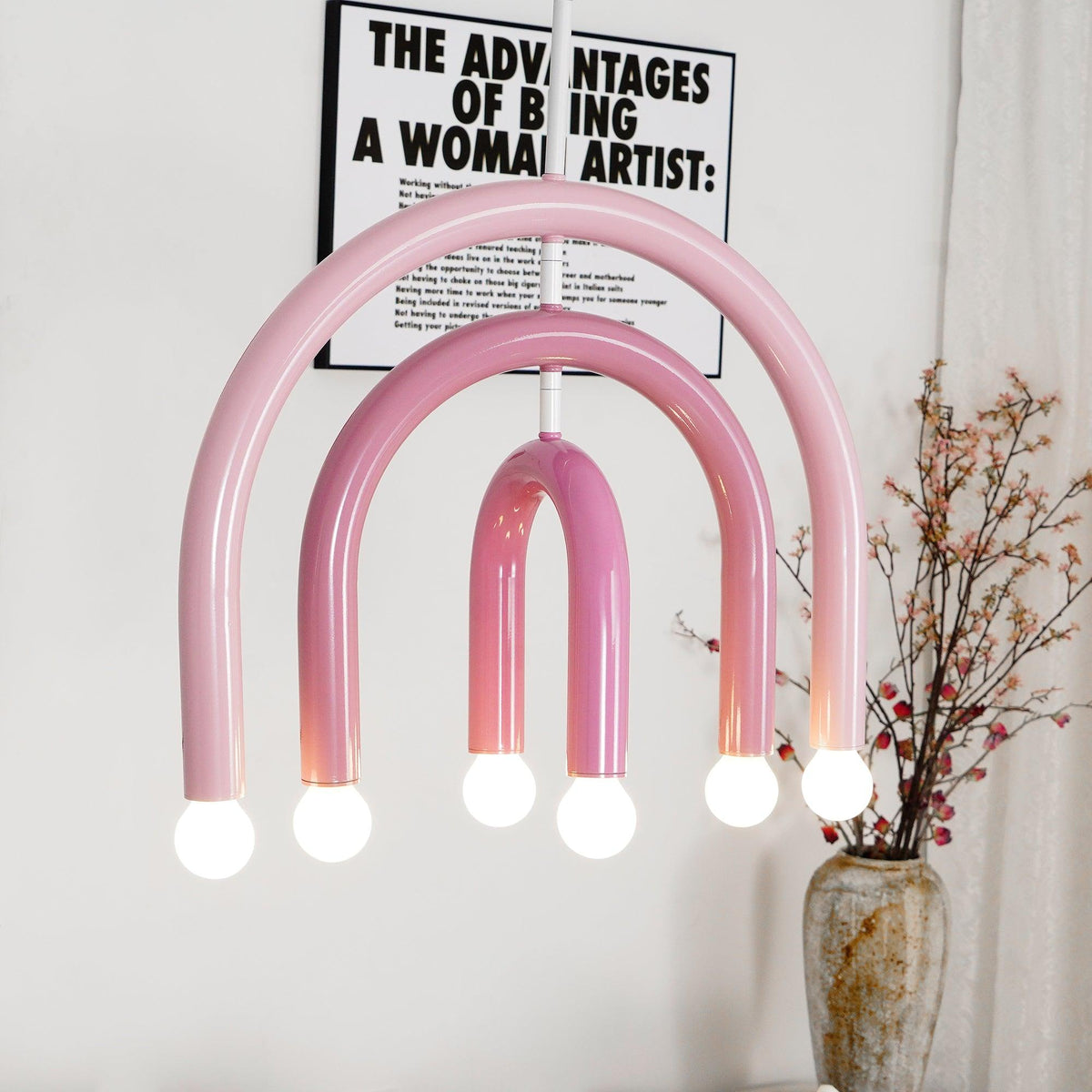 Regenbogen-Modell Metall-Arc-Pendelleuchte für Wohnzimmer und Esszimmer