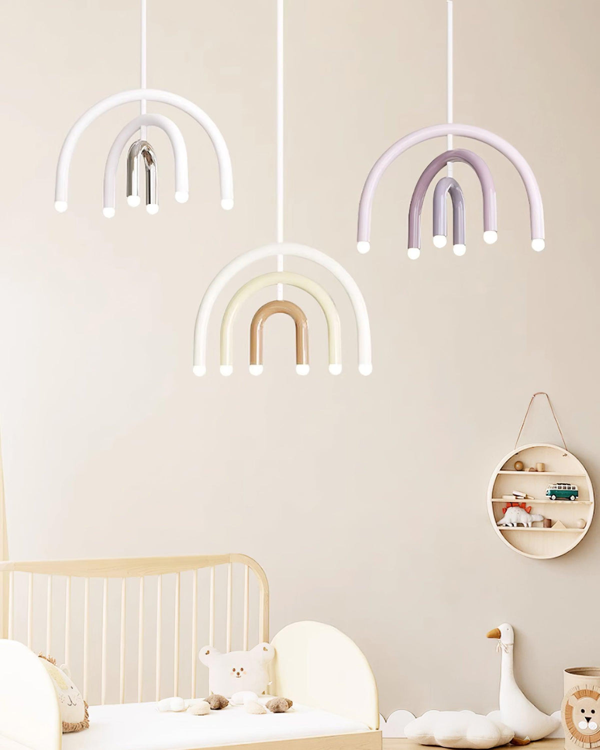Regenbogen-Modell Metall-Arc-Pendelleuchte für Wohnzimmer und Esszimmer