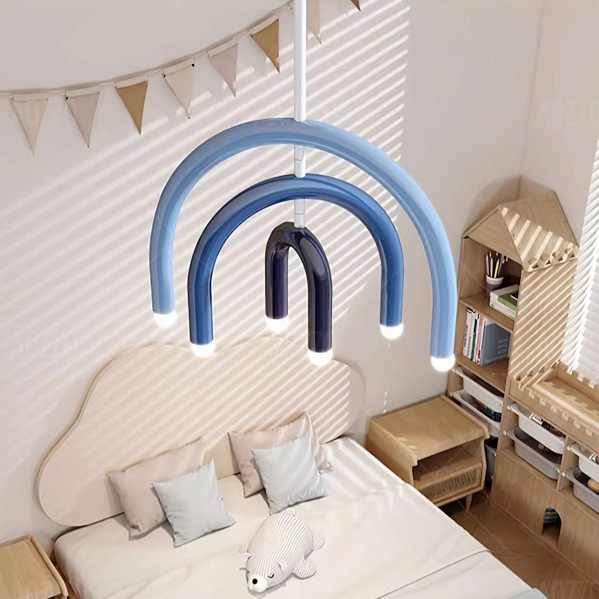 Regenbogen-Modell Metall-Arc-Pendelleuchte für Wohnzimmer und Esszimmer