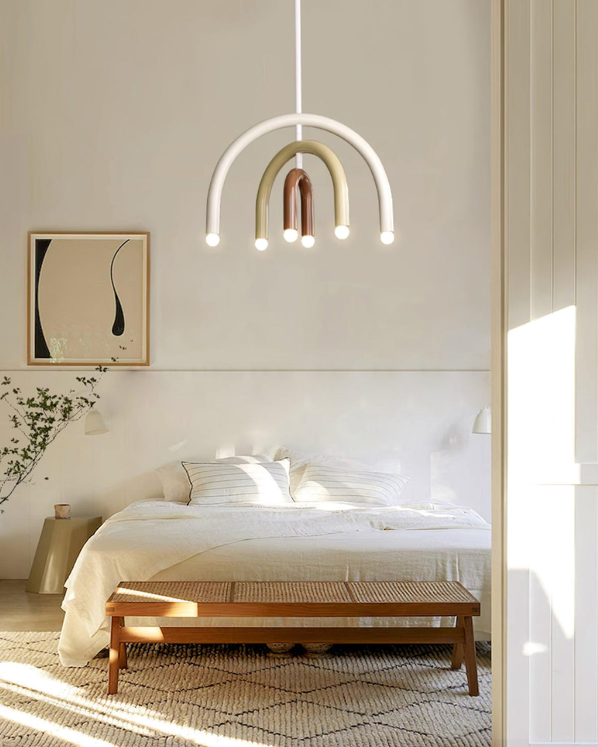 Regenbogen-Modell Metall-Arc-Pendelleuchte für Wohnzimmer und Esszimmer