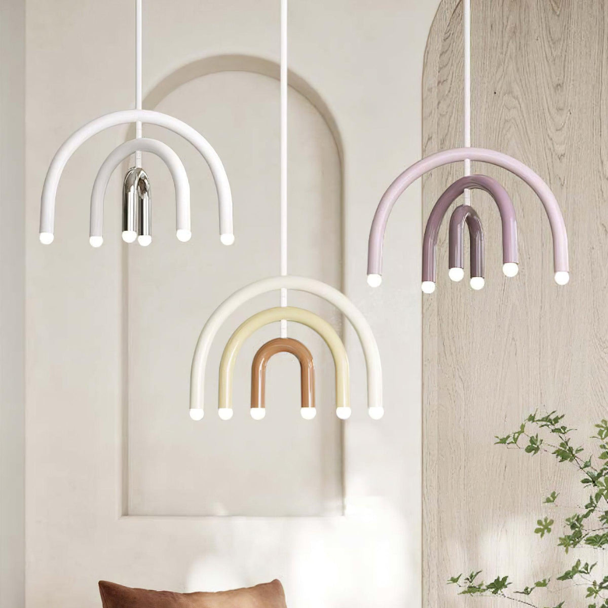Regenbogen-Modell Metall-Arc-Pendelleuchte für Wohnzimmer und Esszimmer
