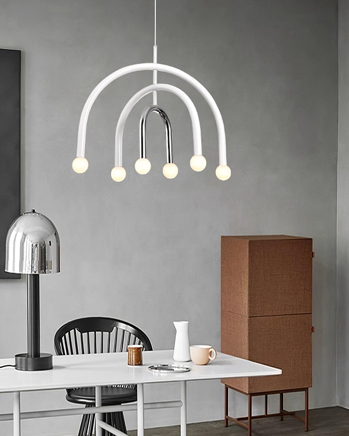 Regenbogen-Modell Metall-Arc-Pendelleuchte für Wohnzimmer und Esszimmer