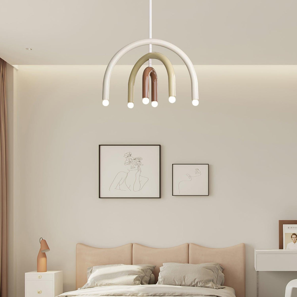 Regenbogen-Modell Metall-Arc-Pendelleuchte für Wohnzimmer und Esszimmer