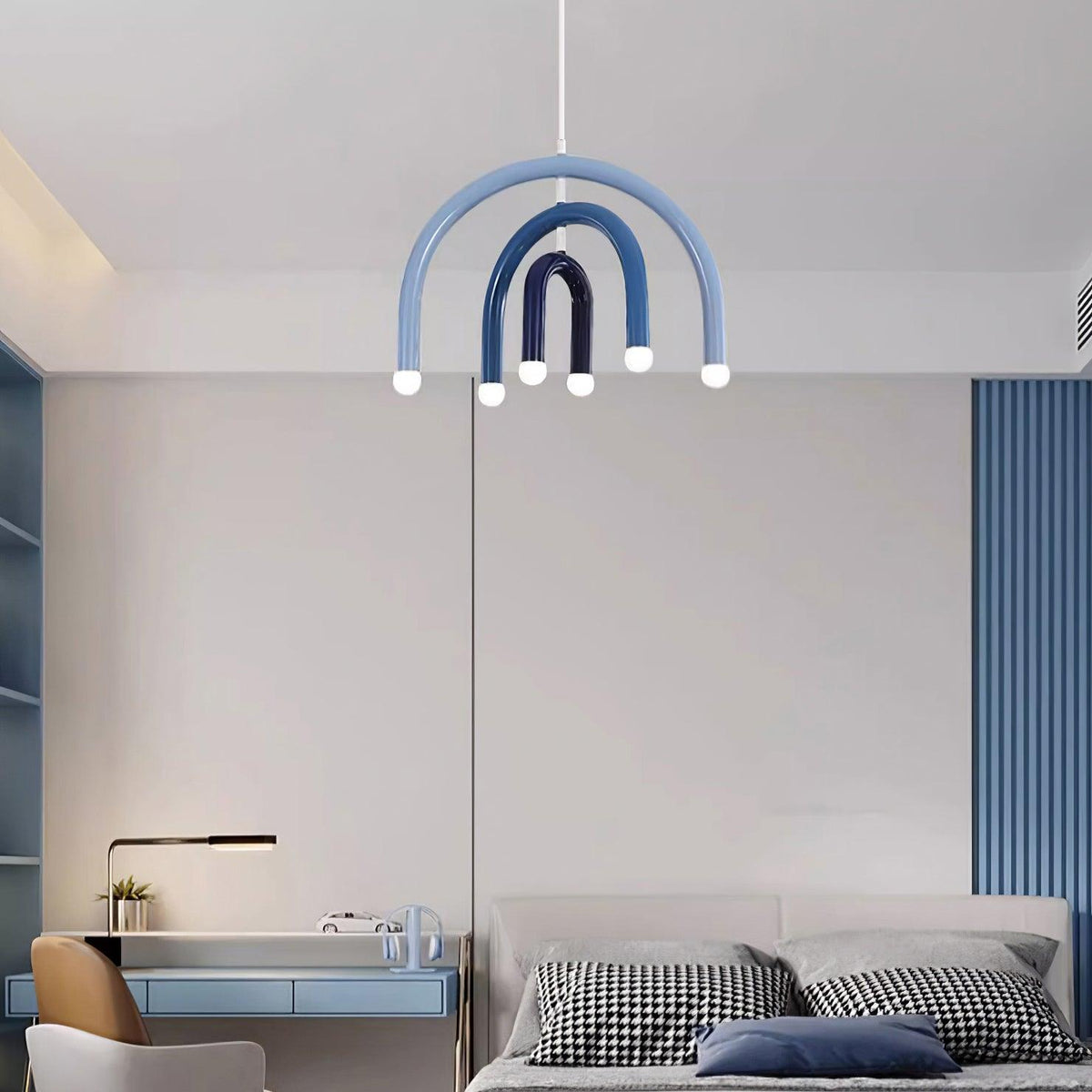 Regenbogen-Modell Metall-Arc-Pendelleuchte für Wohnzimmer und Esszimmer
