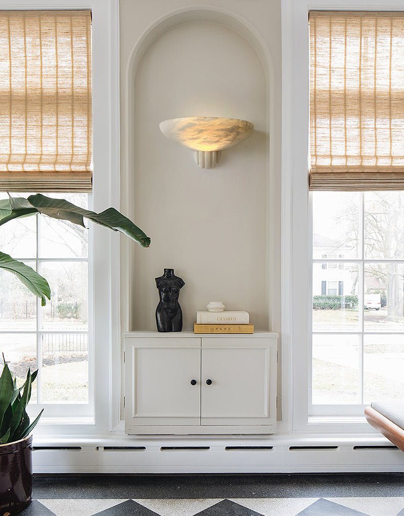 Rare Alabaster-Wandleuchte